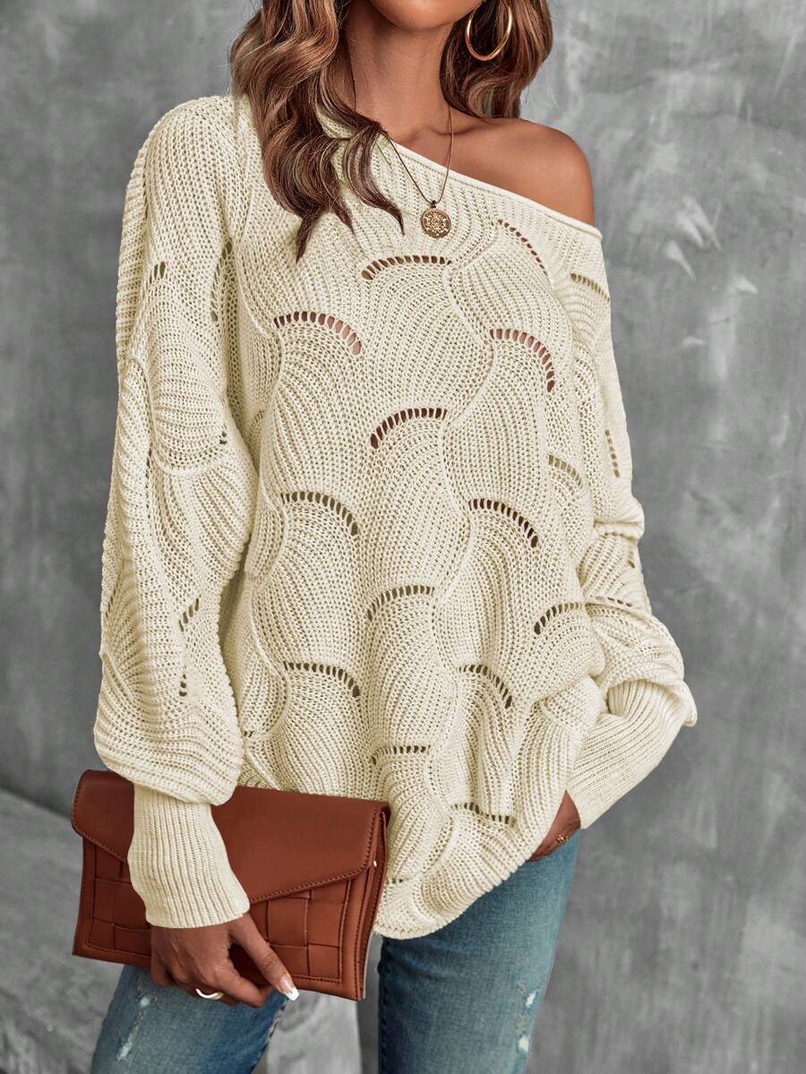 Mira™ | Striktrøje Med Bølgemønster Og Åben Struktur