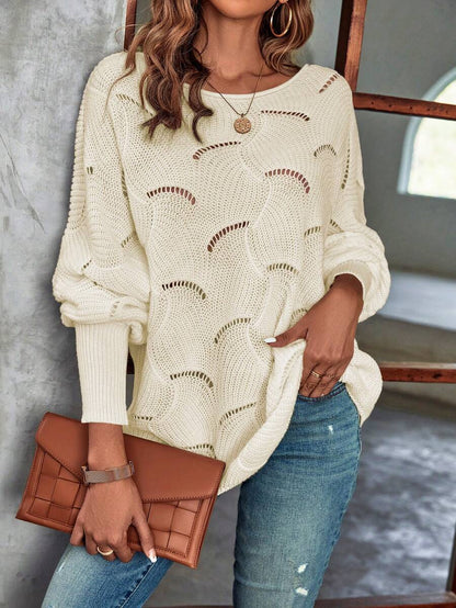 Mira™ | Striktrøje Med Bølgemønster Og Åben Struktur