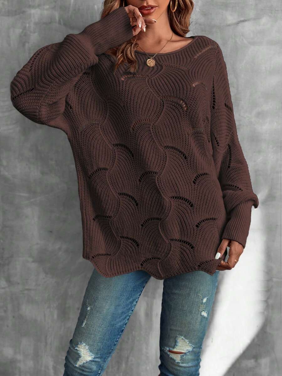 Mira™ | Striktrøje Med Bølgemønster Og Åben Struktur