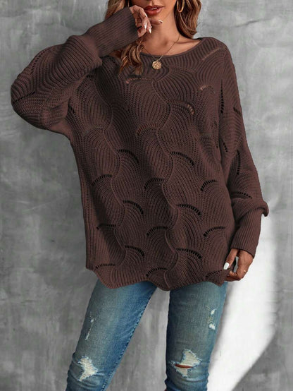 Mira™ | Striktrøje Med Bølgemønster Og Åben Struktur