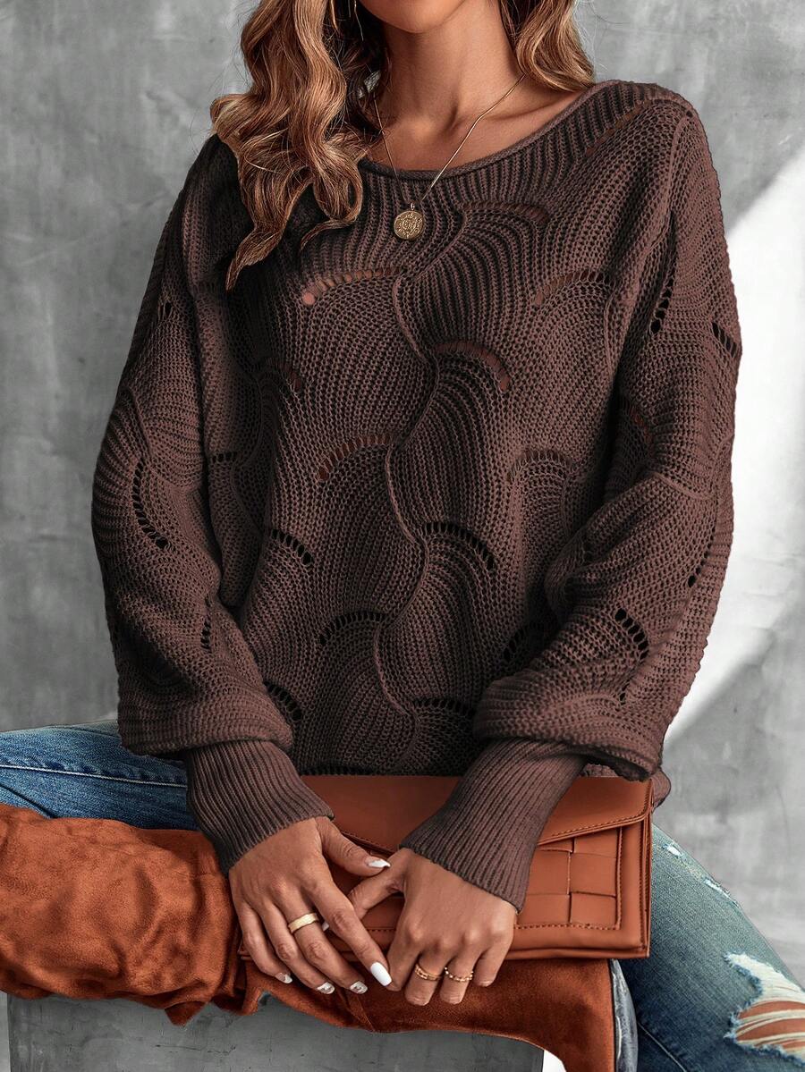 Mira™ | Striktrøje Med Bølgemønster Og Åben Struktur