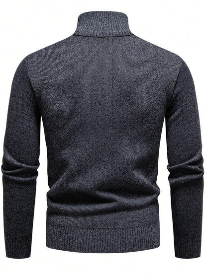 Tobias™ | Strikket Herretrøje Med Ruskindsdetaljer