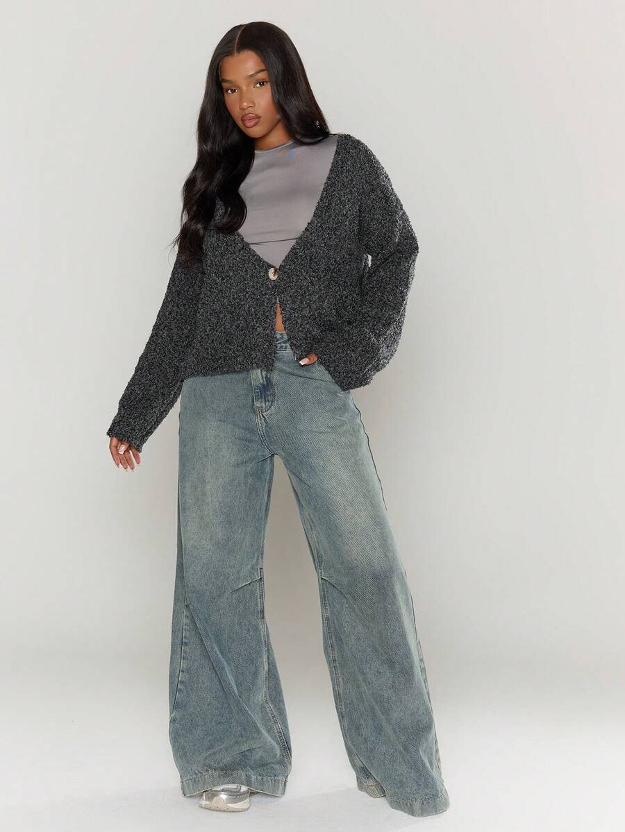 Luna™ | Oversized Cardigan Med Tekstur