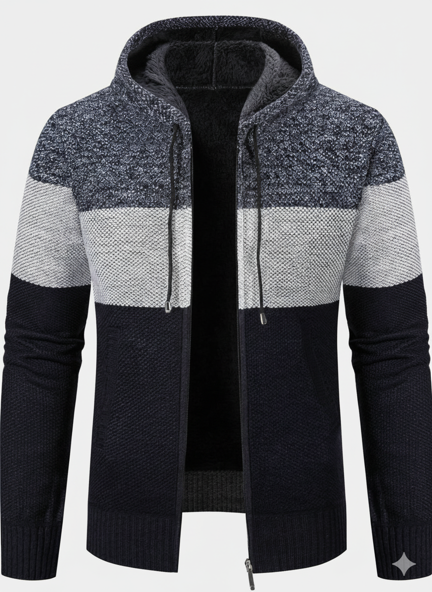 Lars™ | Herrecardigan Med Hætte Og Termofor