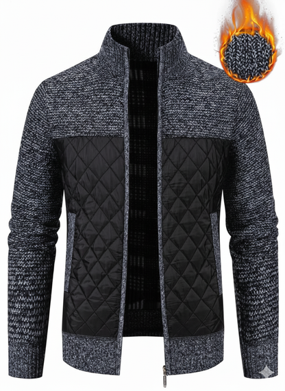 Joris™ | Strikket Herrecardigan Med Høj Krave Og Vatteret Front