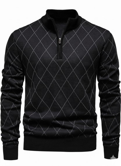 Daan™ | Halv Lynlås Og Tidløst Rudemønster