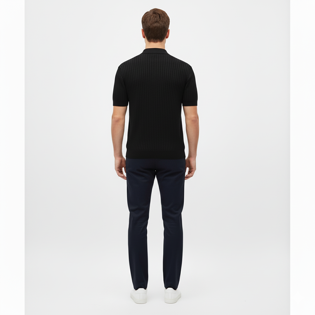 Auri |  Polo i strik med lodrette striber