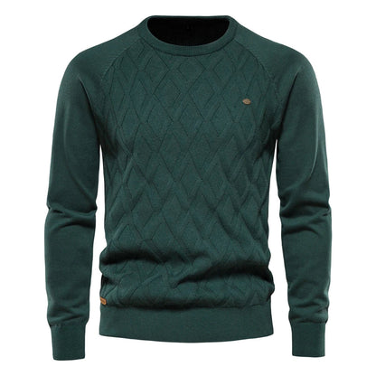 Niels™ | Finstrikket Sweater Med Rombemønster