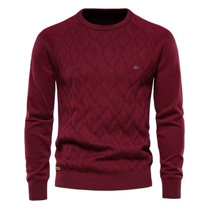 Niels™ | Finstrikket Sweater Med Rombemønster