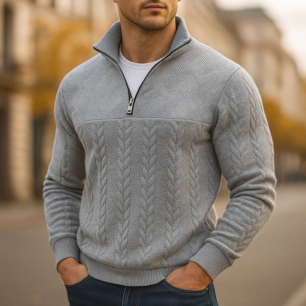Henry™ | Premium Sweatshirt Med Kvart Lynlås