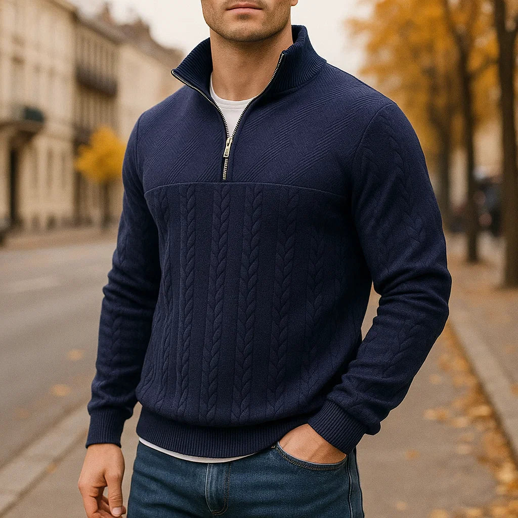 Henry™ | Premium Sweatshirt Med Kvart Lynlås