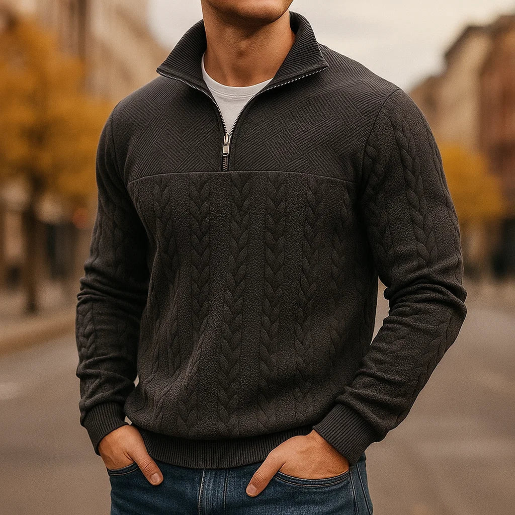 Henry™ | Premium Sweatshirt Med Kvart Lynlås