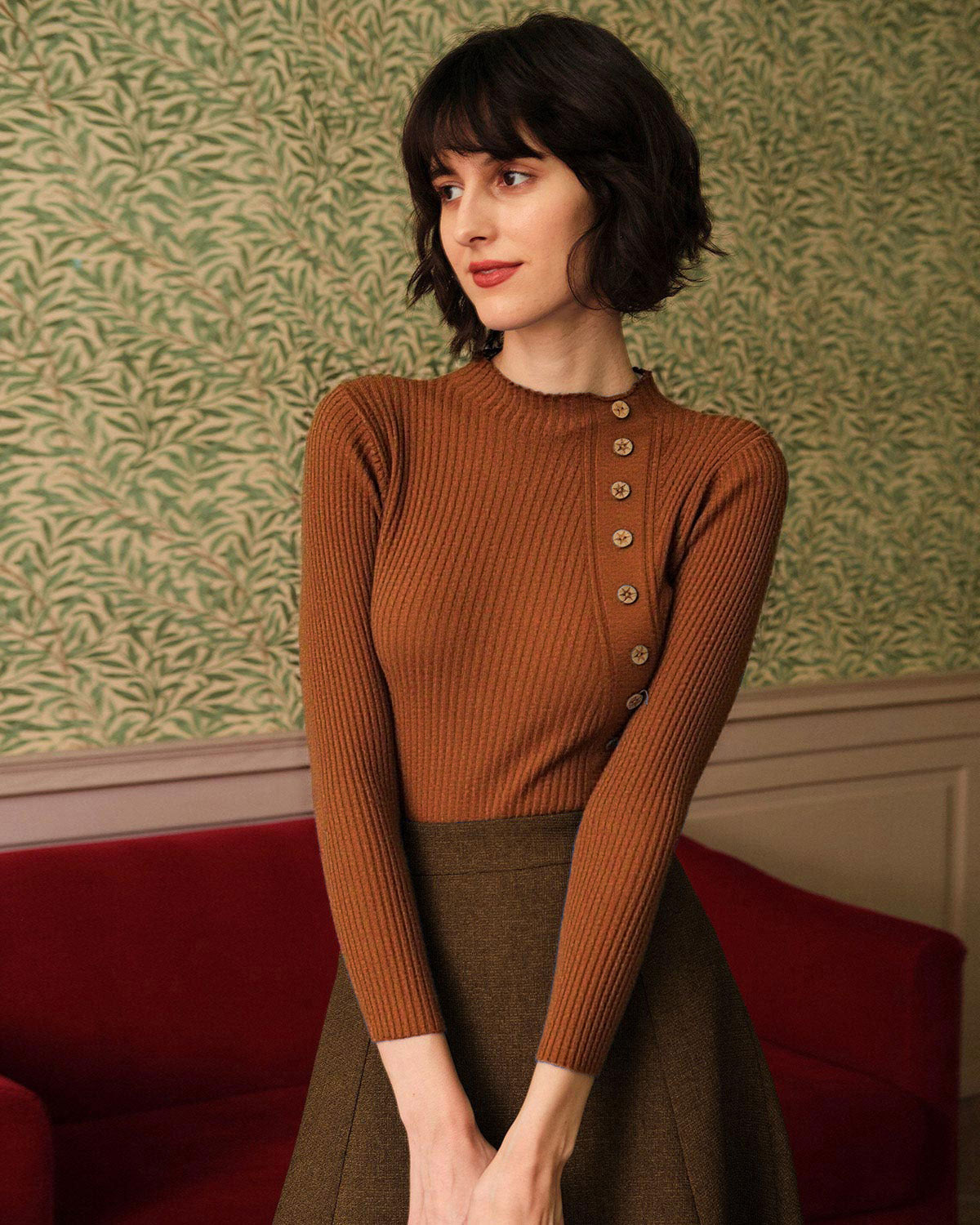 LUMI™ |  Ribstrikket T-shirt Med Høj Hals