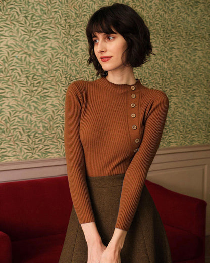 LUMI™ |  Ribstrikket T-shirt Med Høj Hals